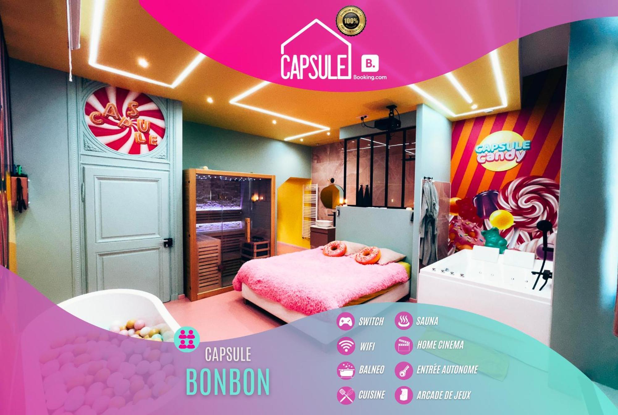 Capsule Bonbon - Balneo - Sauna - Billard - Nintendo Switch Douai Exterior foto